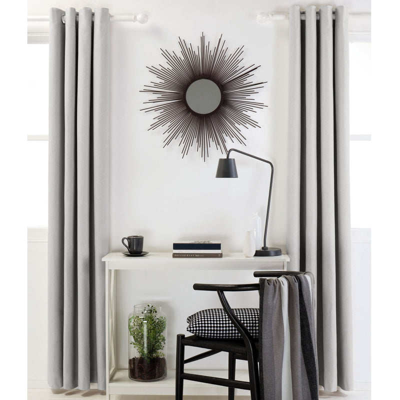 Designers Choice Pair of Linen Cotton Coated Eyelet Curtains Grey 140 x 213cm - NuSea