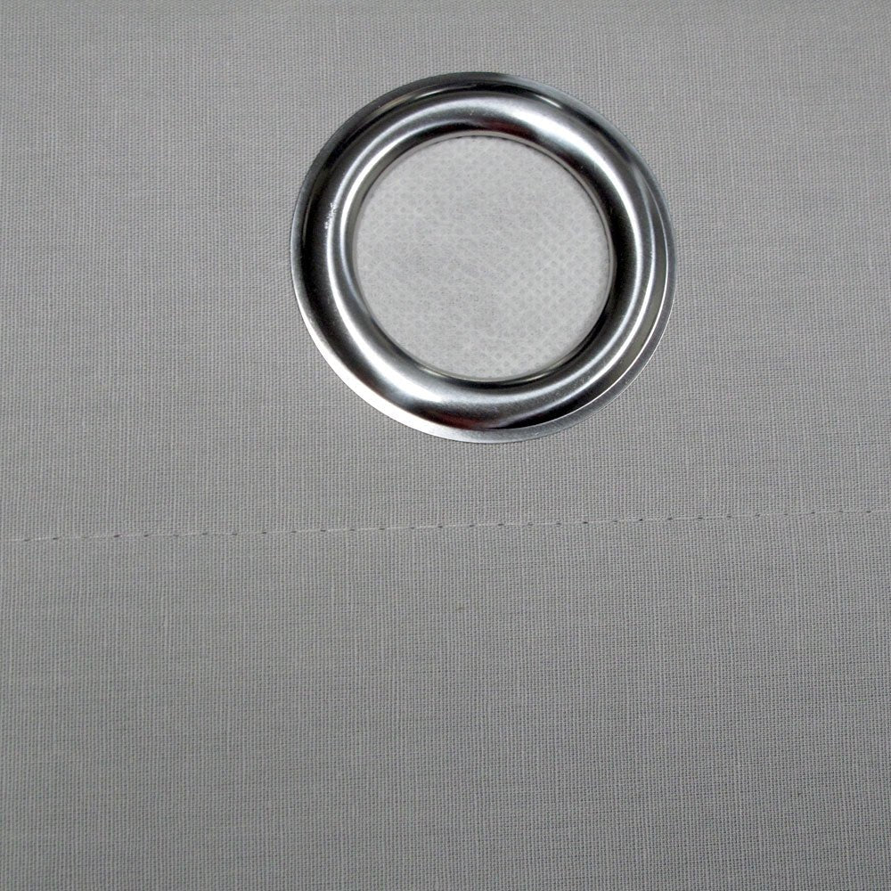 Designers Choice Pair of Linen Cotton Coated Eyelet Curtains Grey 140 x 213cm - NuSea