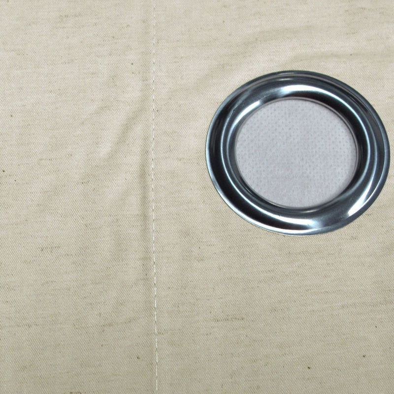 Designers Choice Pair of Linen Cotton Coated Eyelet Curtains Natural 140 x 213cm - NuSea