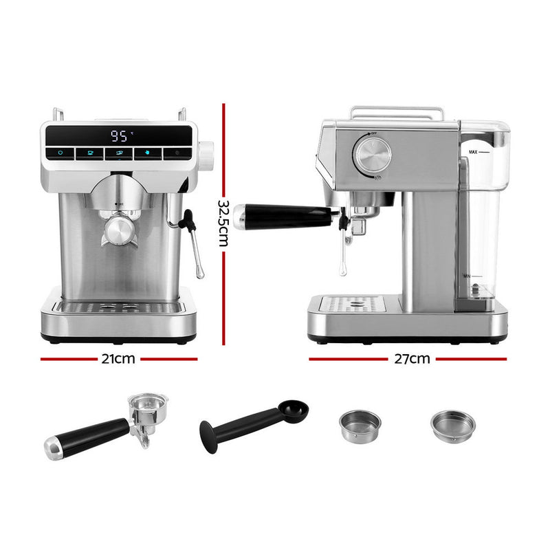 Devanti 20 Bar Coffee Machine Espresso Cafe Maker - NuSea