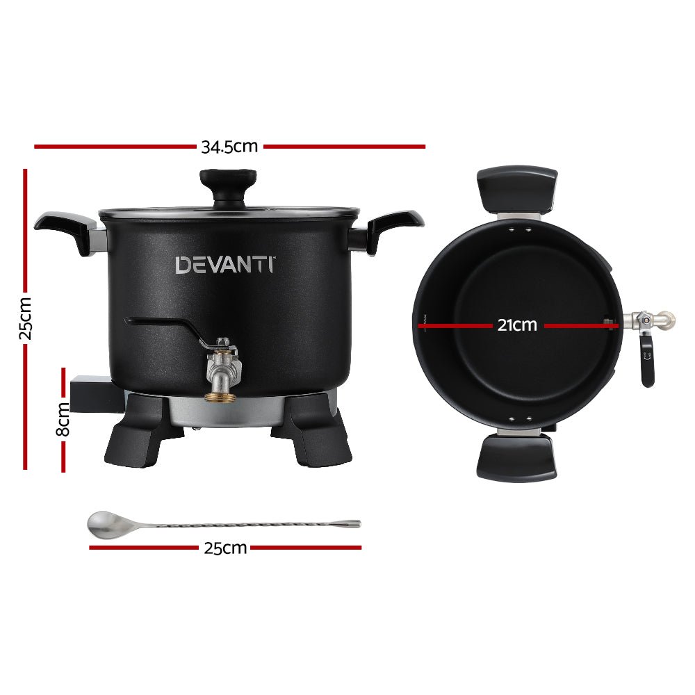 Devanti 5L Wax Melter Candle Making 1200W Melting Pot Furnace Quick Pour Spout Soy Soap - NuSea