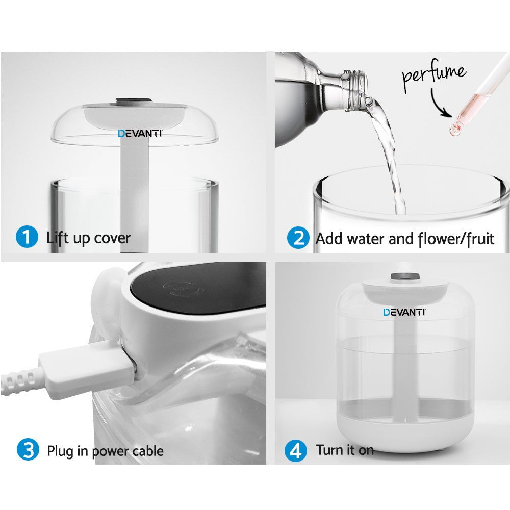 Devanti Aroma Diffuser Aromatherapy Humidifier 1L - NuSea