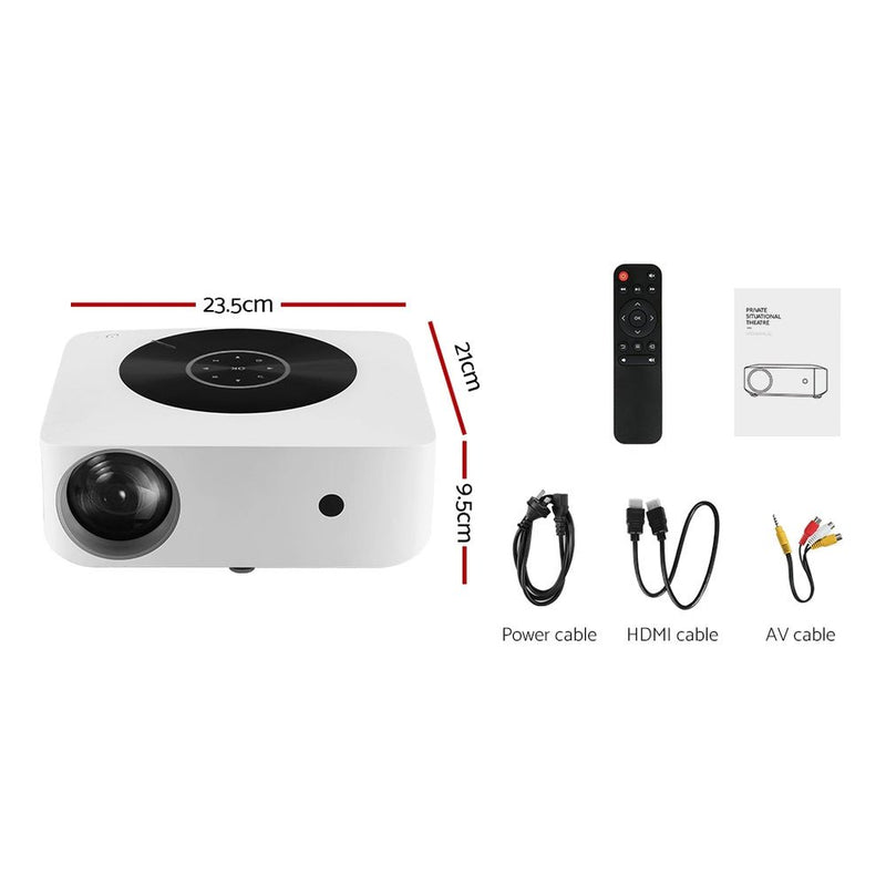 Devanti Bluetooth Video Projector WIFI 1080P Home Theater HDMI Touch Screen - NuSea