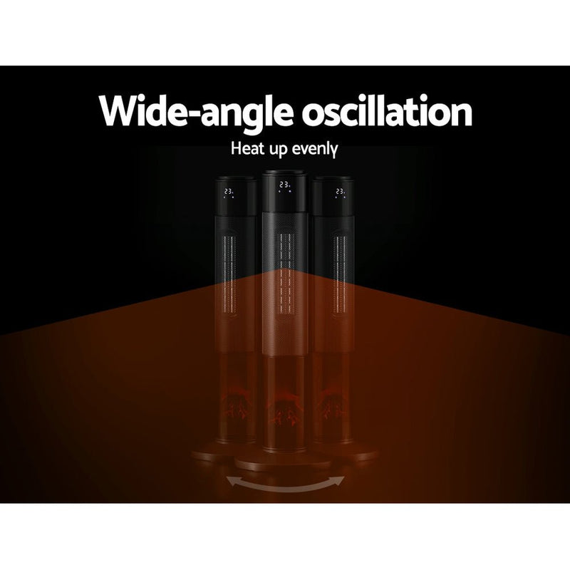 Devanti Ceramic Tower Heater 3D Flame 2000W - NuSea