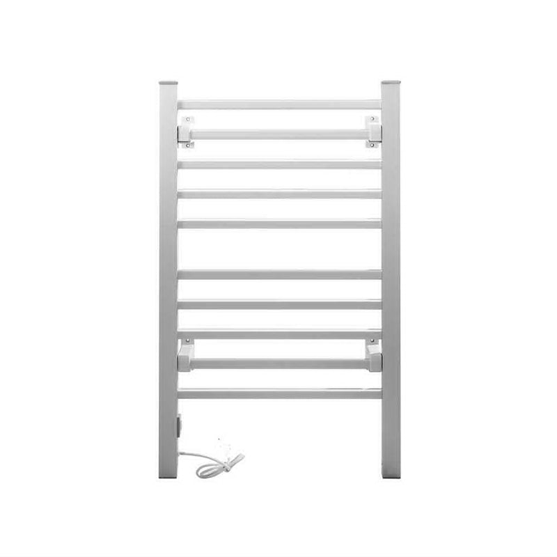 Devanti Electric Heated Towel Rail Rack 10 Bars Freestanding Clothes Dry Warmer - NuSea