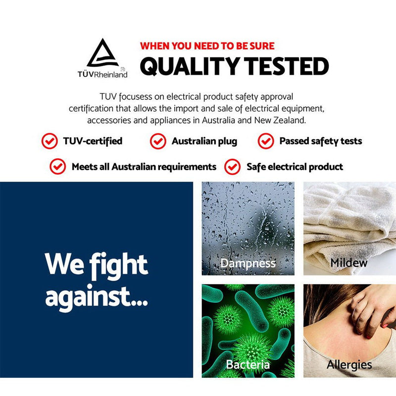 Devanti Electric Heated Towel Rail Rack 10 Bars Freestanding Clothes Dry Warmer - NuSea