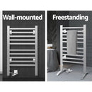 Devanti Electric Heated Towel Rail Rack 10 Bars Freestanding Clothes Dry Warmer - NuSea