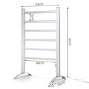 Devanti Electric Heated Towel Rail Rack 6 Bars with Timer Clothes Dry Warmer - NuSea