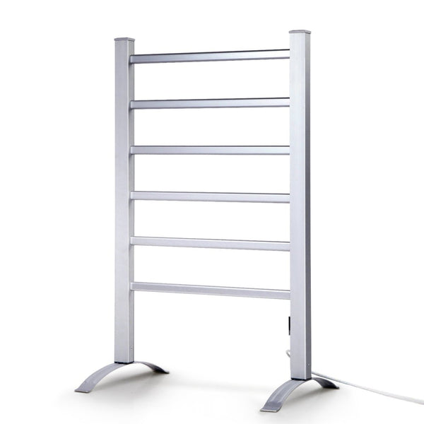 Devanti Electric Heated Towel Rail Rack 6 Bars with Timer Clothes Dry Warmer - NuSea