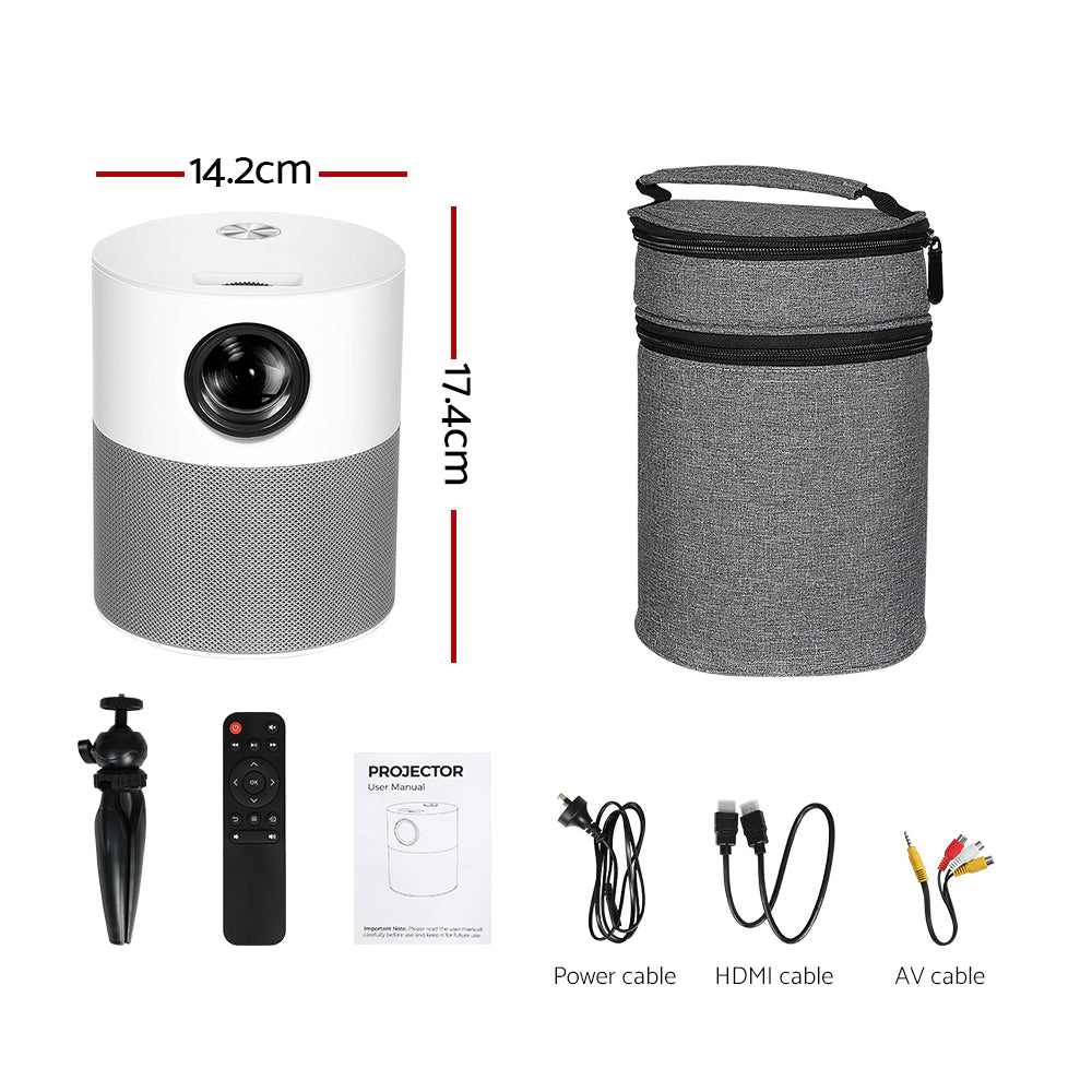 Devanti Portable Mini Video Projector 1080P Wifi Home Theater HDMI Carry Bag - NuSea