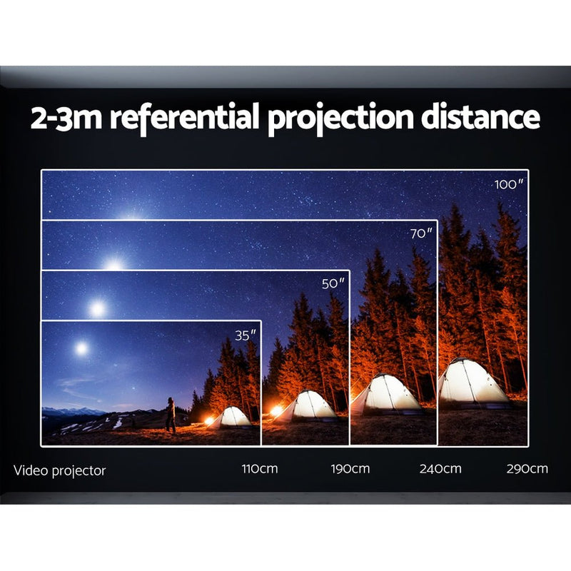 Devanti Portable Mini Video Projector 1080P Wifi Home Theater HDMI Carry Bag - NuSea