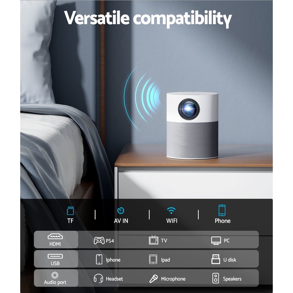Devanti Portable Mini Video Projector 1080P Wifi Home Theater HDMI Carry Bag - NuSea