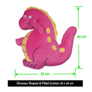 Dinosaur Pink Shaped Kids Filled Cushion - NuSea