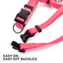 Dog Double - Lined Straps Harness and Lead Set Leash Adjustable M NEON CAROL - PINK - NuSea