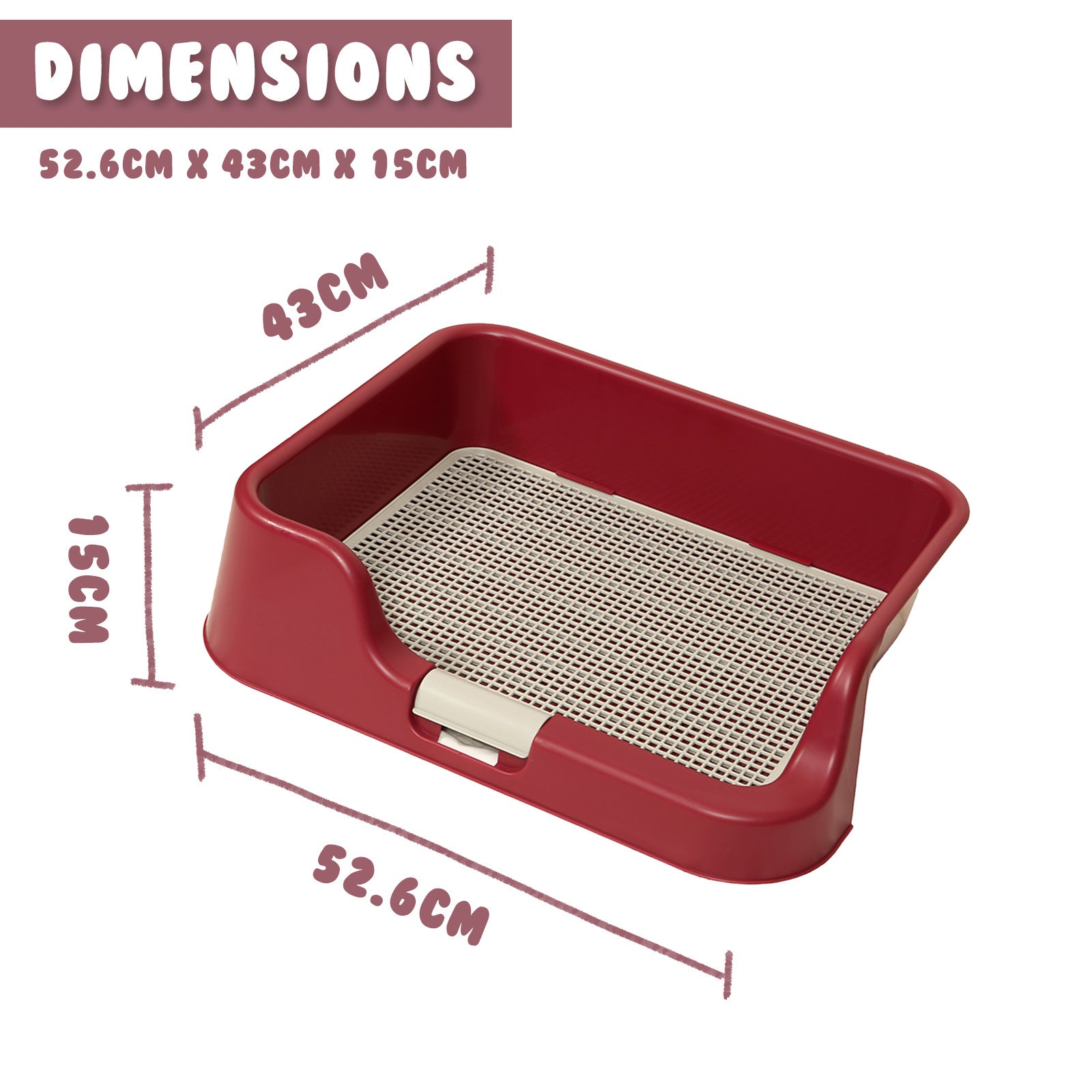 Dog Pet Potty Tray Training Toilet Raised Walls T1 WINE - NuSea
