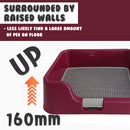 Dog Pet Potty Tray Training Toilet Raised Walls T1 WINE - NuSea