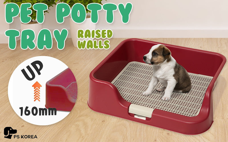 Dog Pet Potty Tray Training Toilet Raised Walls T1 WINE - NuSea