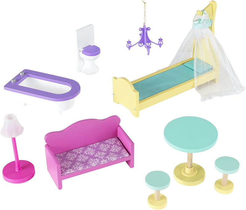 Dollhouse with Furniture for kids 110 x 65 x 33 cm (Model 2) - NuSea