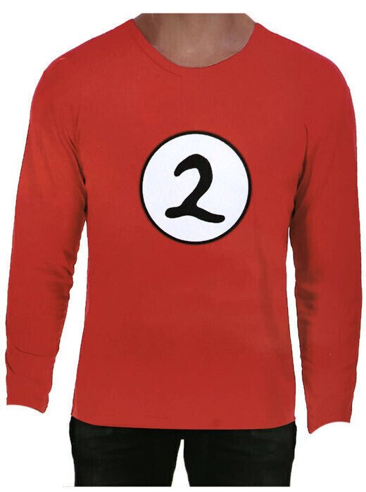 Dr. Seuss Adult Cat In The Hat Thing 2 Long Sleeve Red Top Costume Book Week - L - NuSea