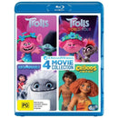 Dreamworks 4 Movie Pack: Trolls / Trolls World Tour / Abominable / The Croods: A New Age Blu - ray - NuSea