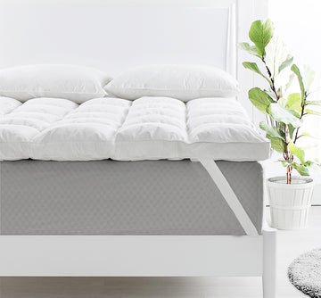 duck feather down mattress topper 1800gsm king single - NuSea