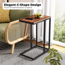 EKKIO C - Shaped End Table with Anti Slip Base (Walnut) - NuSea