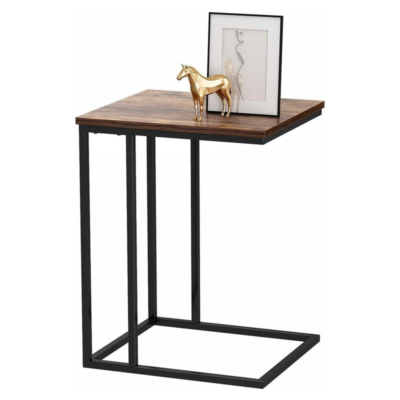 EKKIO C - Shaped End Table with Anti Slip Base (Walnut) - NuSea