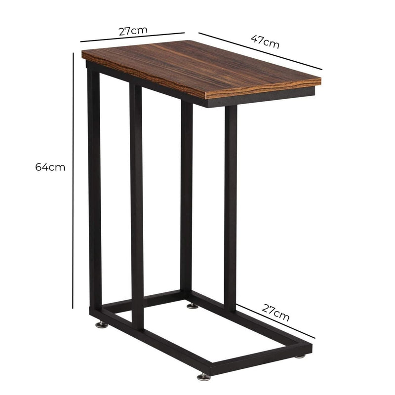 EKKIO C - Shaped End Table with Anti Slip Base (Walnut) - NuSea