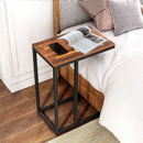 EKKIO C - Shaped End Table with Anti Slip Base (Walnut) - NuSea