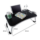 EKKIO Multifunctional Portable Bed Tray Laptop Desk with USB Charge Port (Black) - NuSea