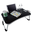 EKKIO Multifunctional Portable Bed Tray Laptop Desk with USB Charge Port (Black) - NuSea