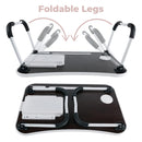 EKKIO Multifunctional Portable Bed Tray Laptop Desk with USB Charge Port (Black) - NuSea