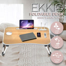 EKKIO Multifunctional Portable Bed Tray Laptop Desk with USB Charge Port (burlywood) - NuSea