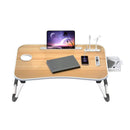 EKKIO Multifunctional Portable Bed Tray Laptop Desk with USB Charge Port (burlywood) - NuSea
