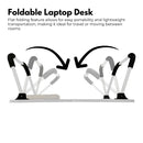 Ekkio Portable Laptop Bed Desk Foldable Legs with USB Charge Port Home Office White - NuSea