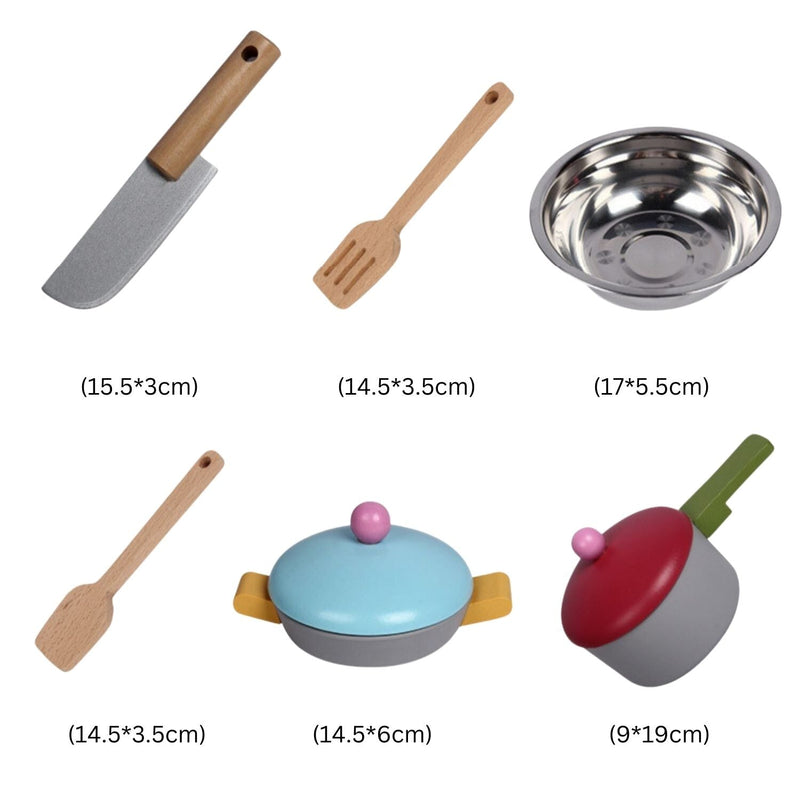 EKKIO Wooden Kitchen Playset for Kids (European Style Kitchen Set) - NuSea