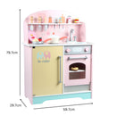 EKKIO Wooden Kitchen Playset for Kids (Japanese Style Kitchen Set, Pink) - NuSea
