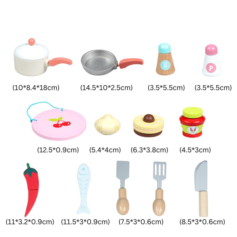 EKKIO Wooden Kitchen Playset for Kids (Japanese Style Kitchen Set, Pink) - NuSea