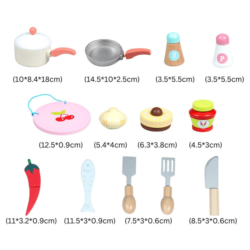 EKKIO Wooden Kitchen Playset for Kids (Japanese Style Kitchen Set, Silver) - NuSea