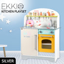 EKKIO Wooden Kitchen Playset for Kids (Japanese Style Kitchen Set, Silver) - NuSea