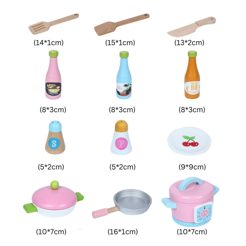 EKKIO Wooden Kitchen Playset for Kids (Japanese Style Kitchen Set, Violet) - NuSea