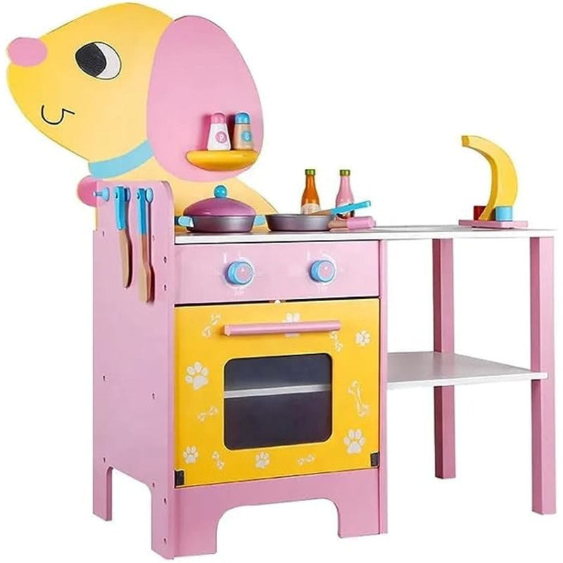 EKKIO Wooden Kitchen Playset for Kids (Puppy Shape Kitchen Set) - NuSea