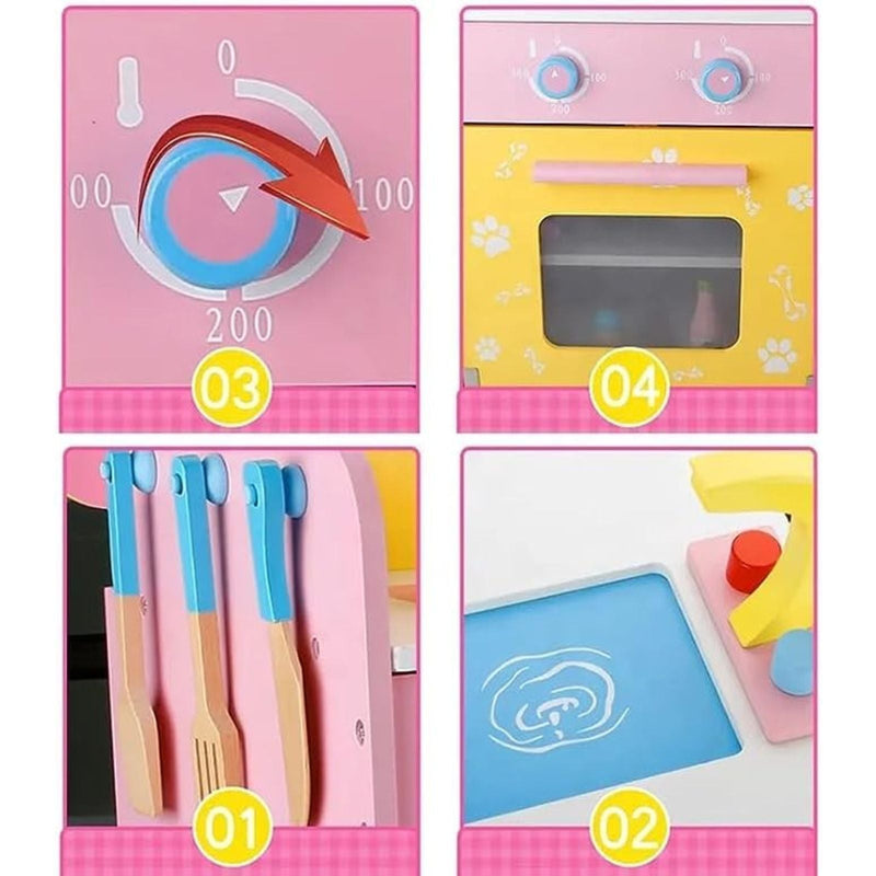 EKKIO Wooden Kitchen Playset for Kids (Puppy Shape Kitchen Set) - NuSea