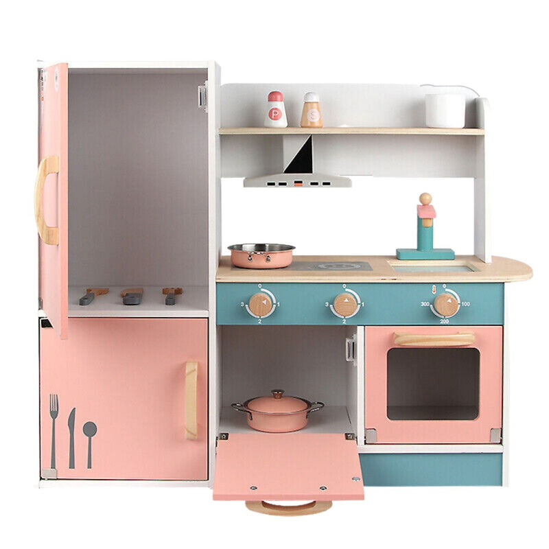 EKKIO Wooden Kitchen Playset for Kids (Refrigerator Kitchen Set) - NuSea