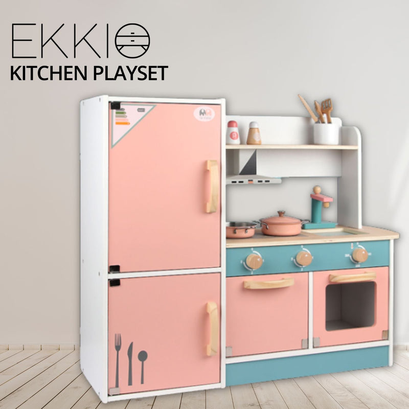 EKKIO Wooden Kitchen Playset for Kids (Refrigerator Kitchen Set) - NuSea