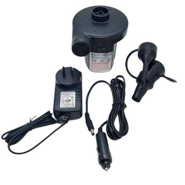 Electric Air Pump - 2 Way Inflator and Deflator - DC Adaptor + Car Lighter Plug - NuSea