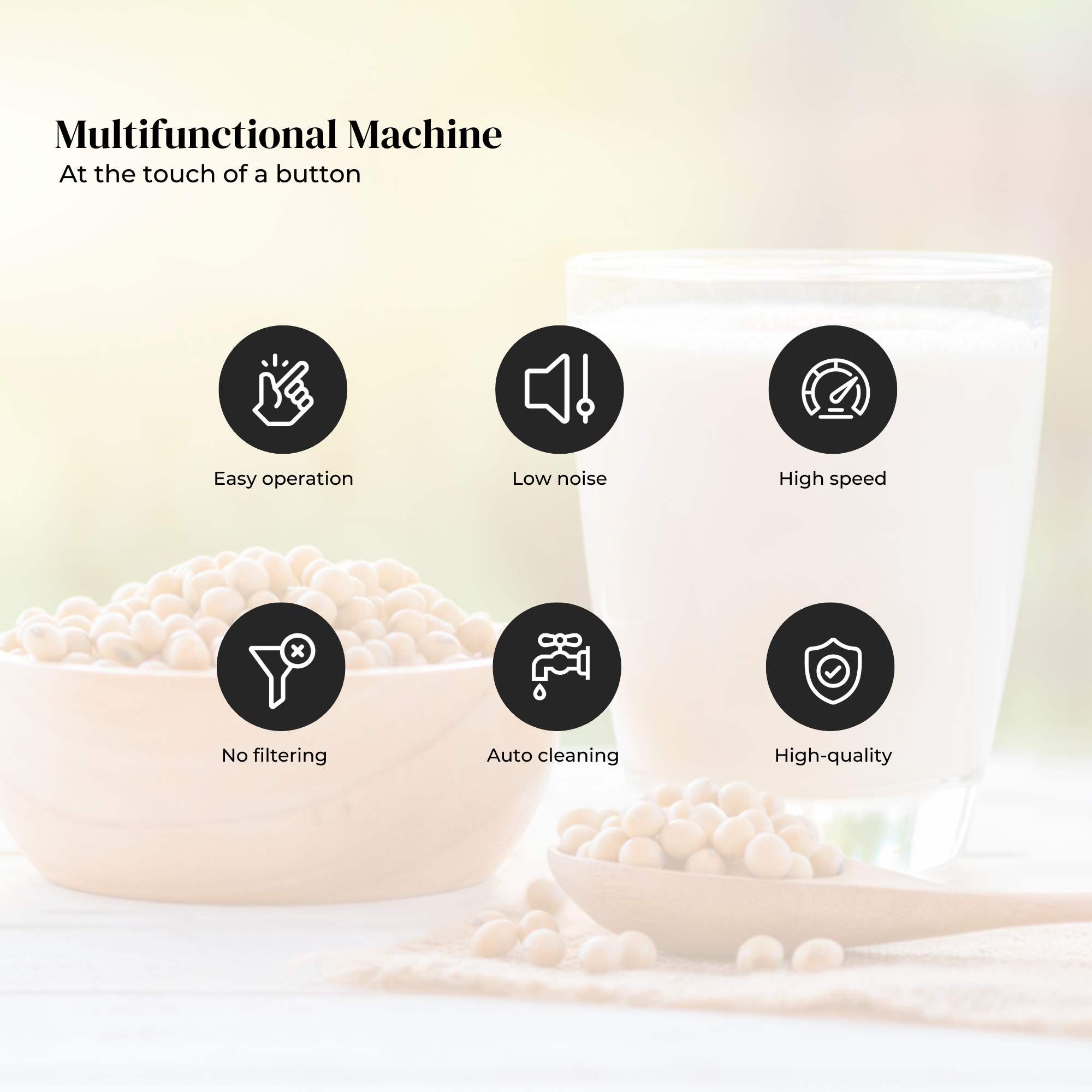Electric Soy Bean Milk Maker Machine - Automatic Soya Almond Nut Blender - NuSea