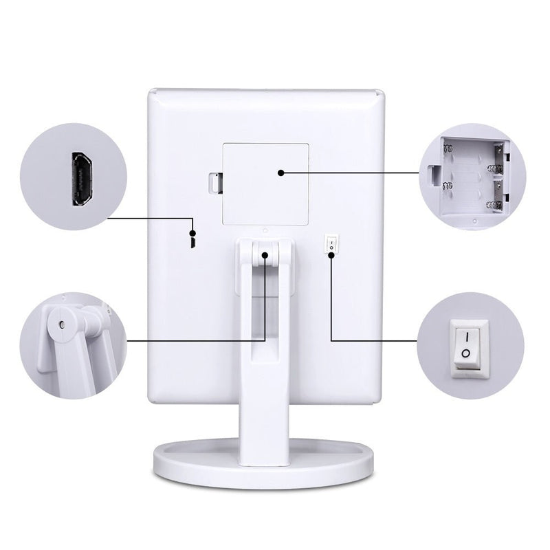 Embellir Makeup Mirror 1X2X3X Magnifying with 22 LED light Tri - fold Storage - NuSea