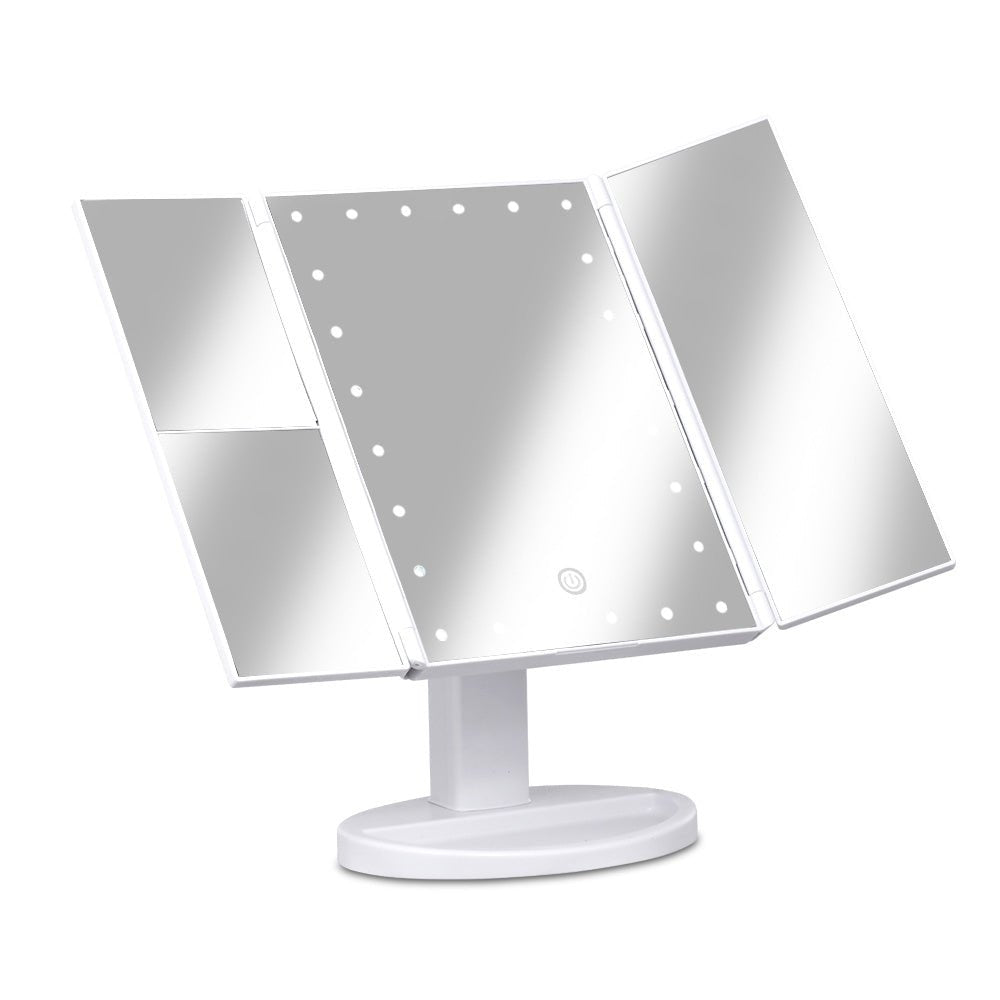 Embellir Makeup Mirror 1X2X3X Magnifying with 22 LED light Tri - fold Storage - NuSea