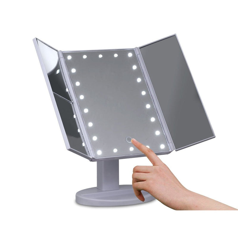 Embellir Makeup Mirror 1X2X3X Magnifying with 22 LED light Tri - fold Storage - NuSea